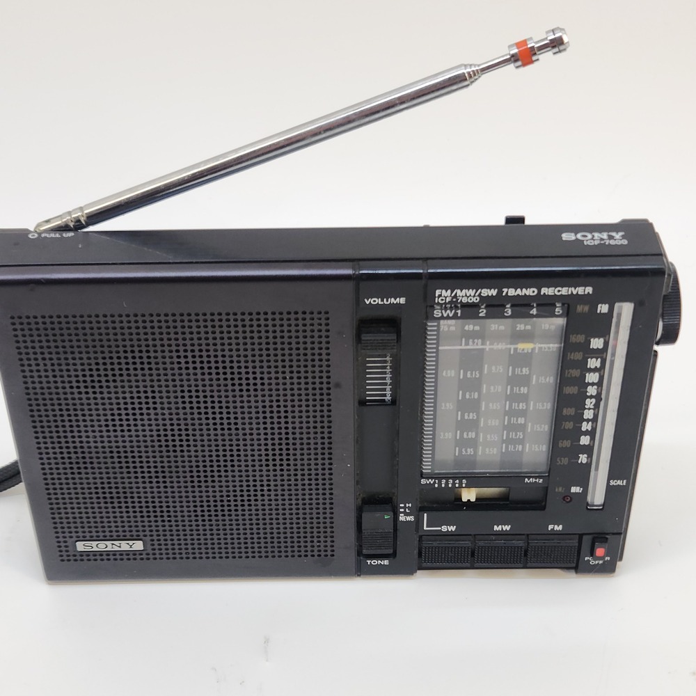 Vintage Sony ICF-7600 FM MW SW 7 Band Portable Radio Tested Read